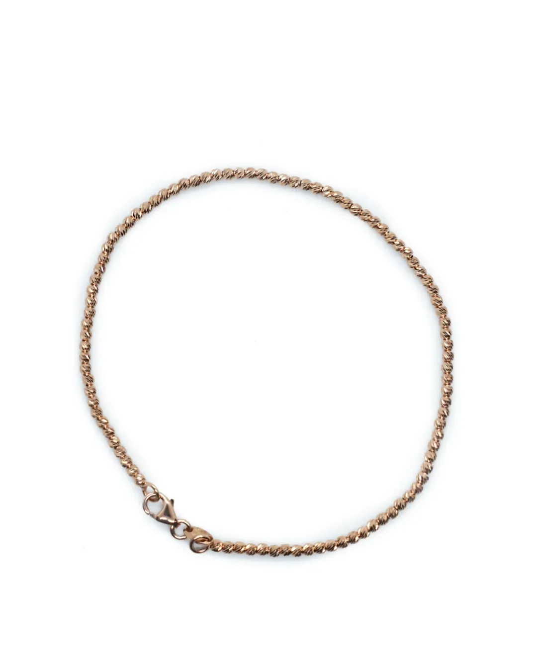 Bracciale palline diamantate in oro rosa