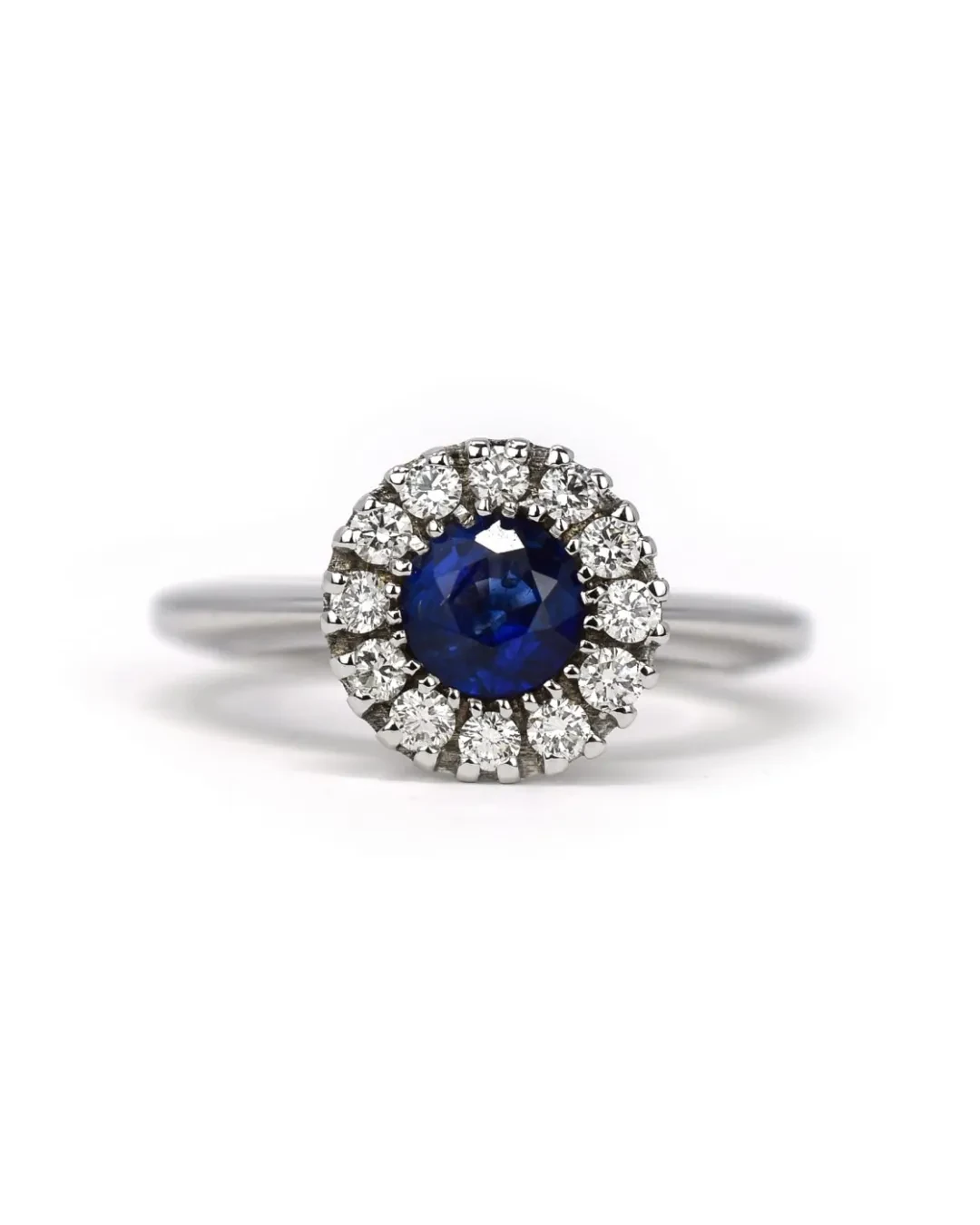Anello classico zaffiro 0,99 ct e brillanti