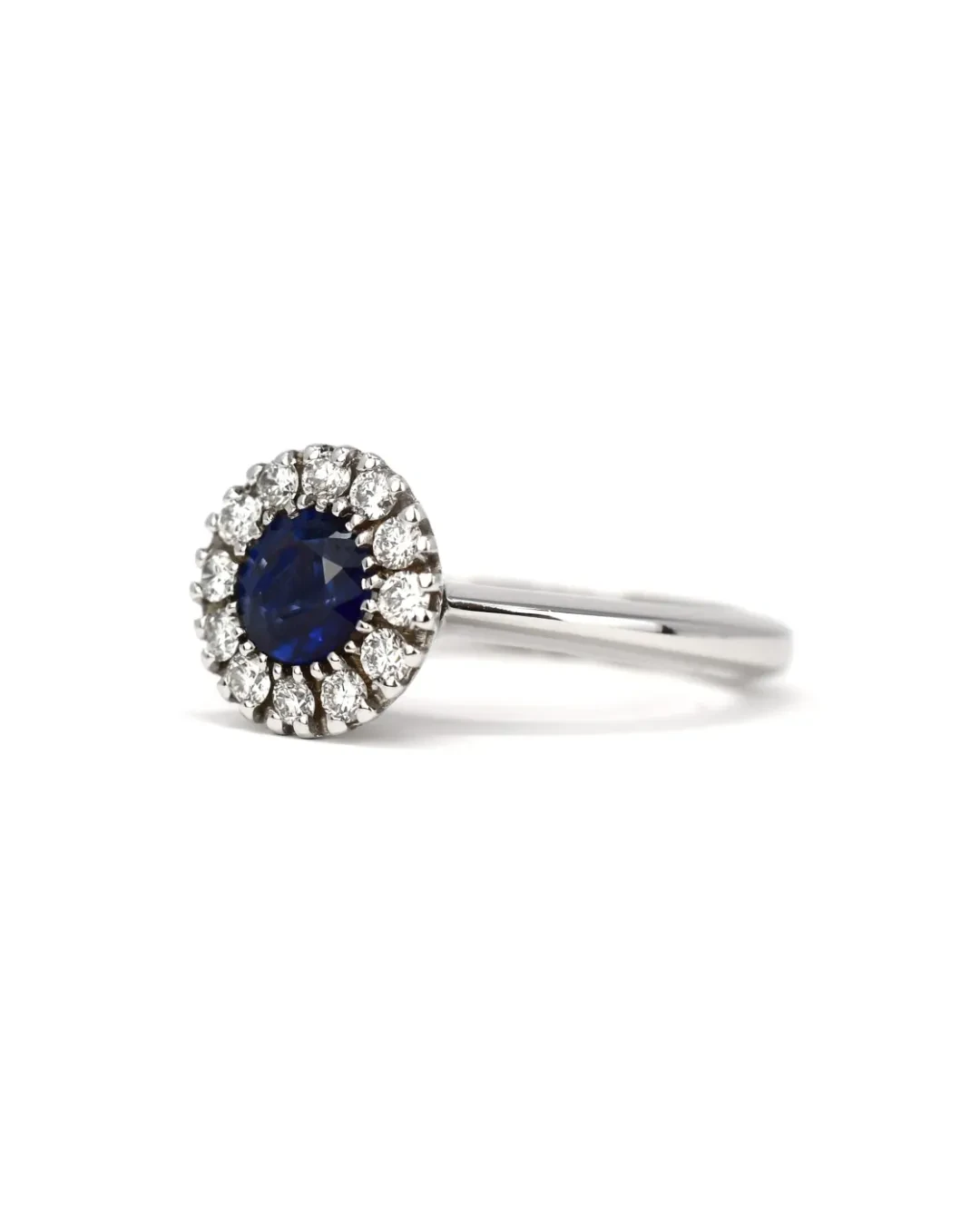 Anello classico zaffiro 0,99 ct e brillanti