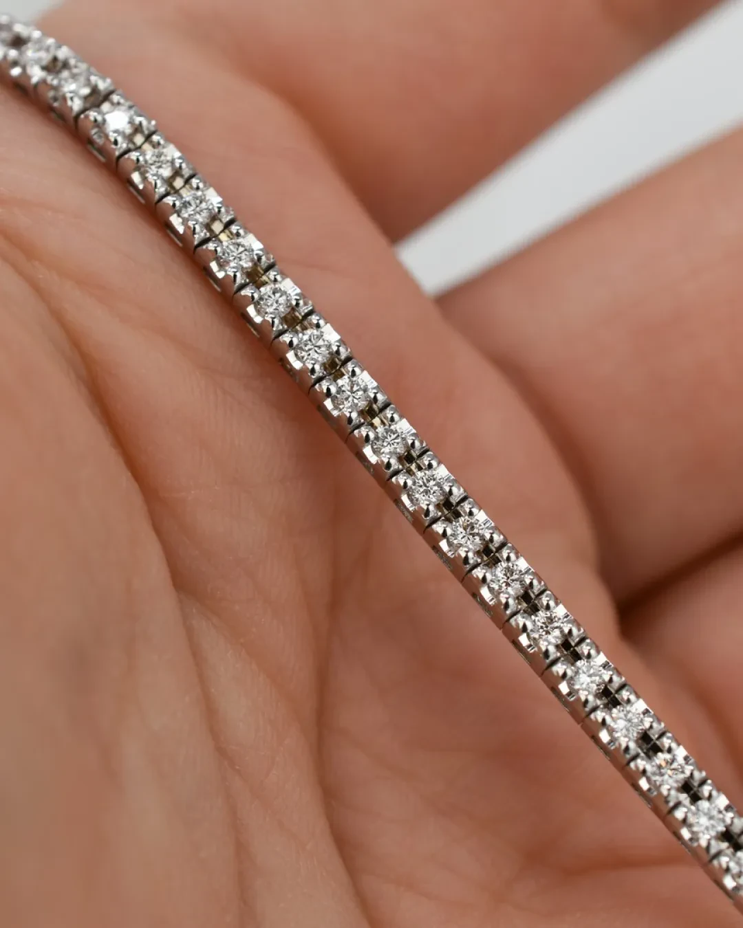 Tennis brillanti 1,18 ct e oro bianco