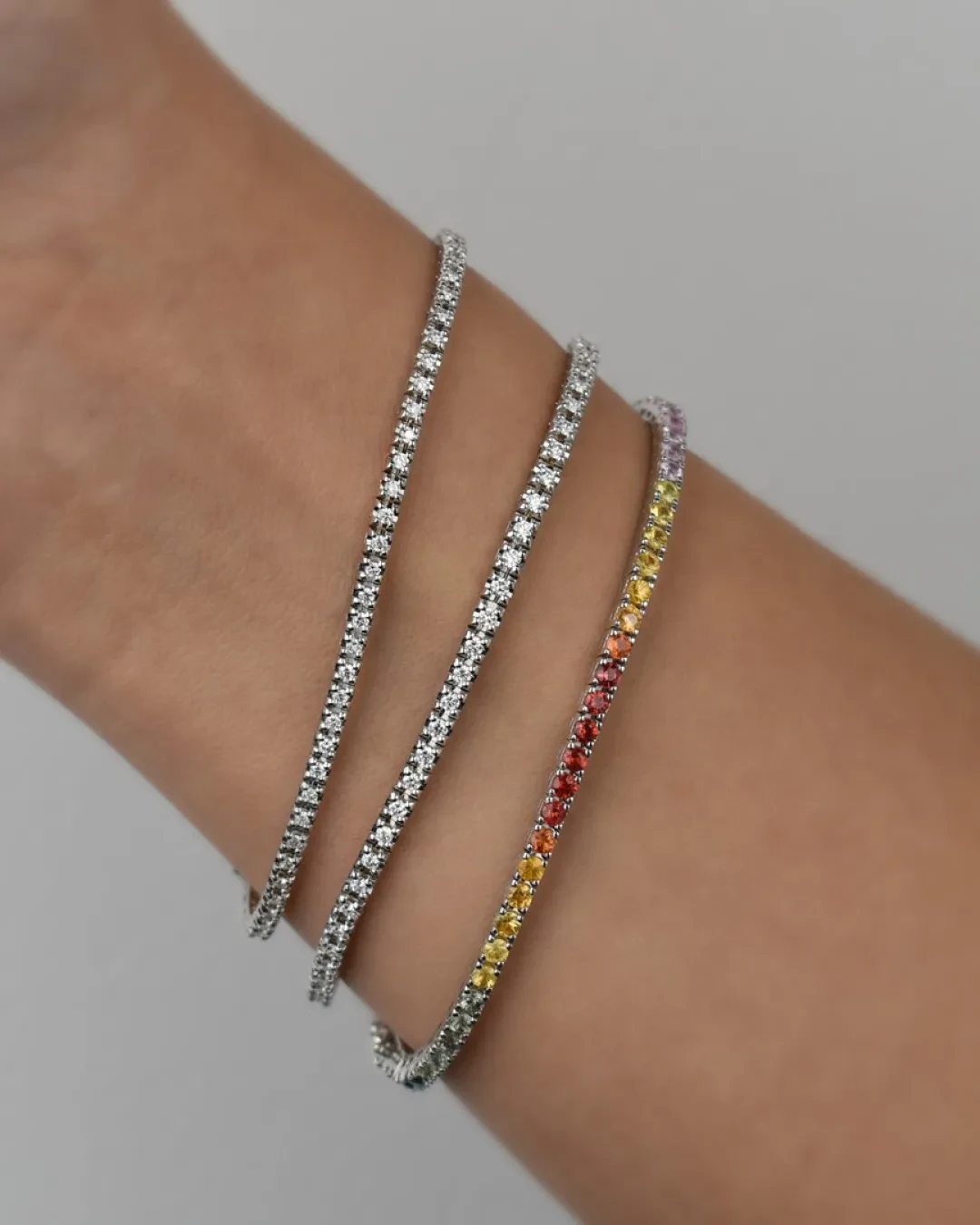 Tennis brillanti 1,18 ct e oro bianco