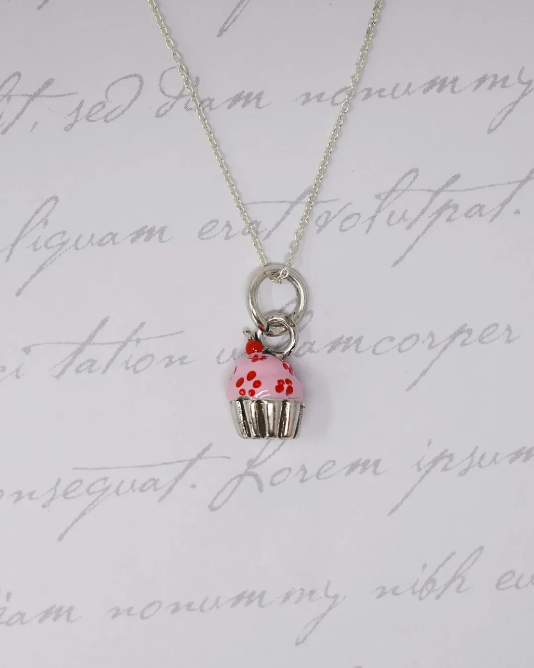 Collana con pendente cupcake argento