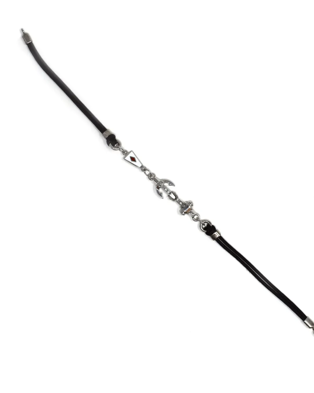Bracciale uomo in argento con maglia marina