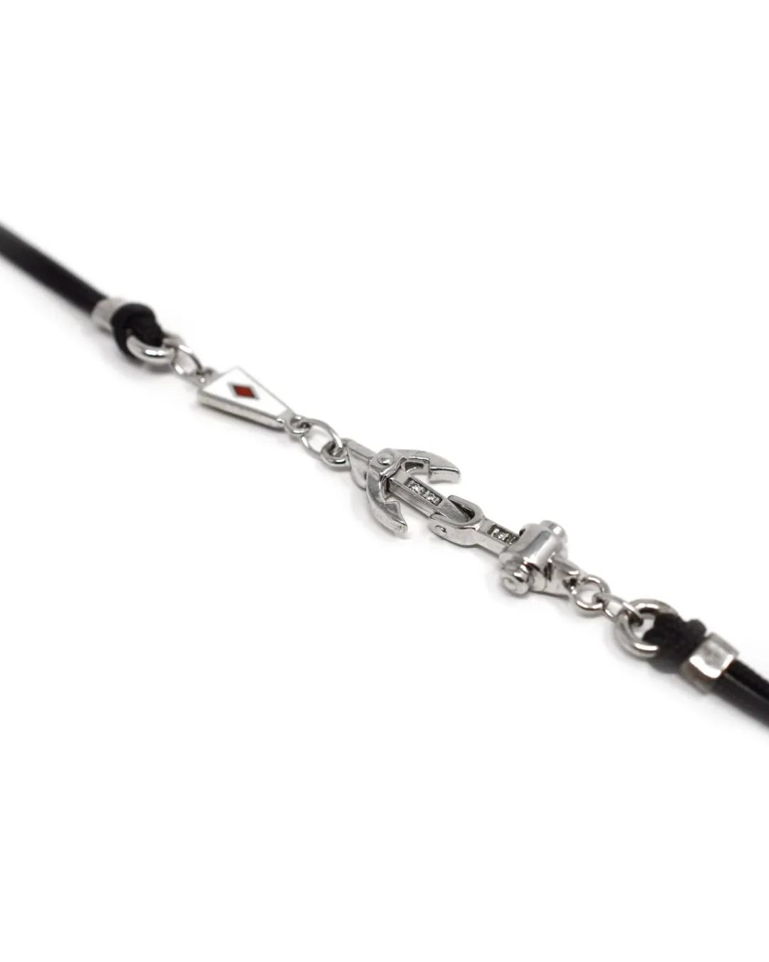 Bracciale uomo in argento con maglia marina