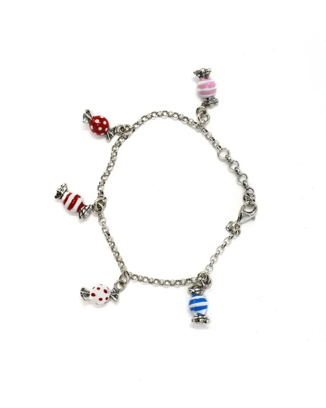 Bracciale con ciondoli caramella in argento