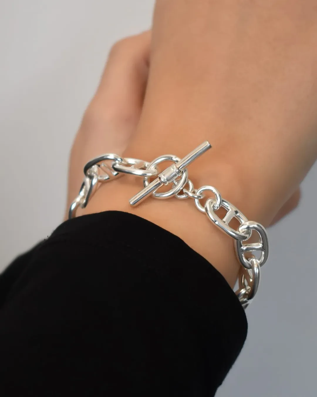 Bracciale maglie ovali in argento 925