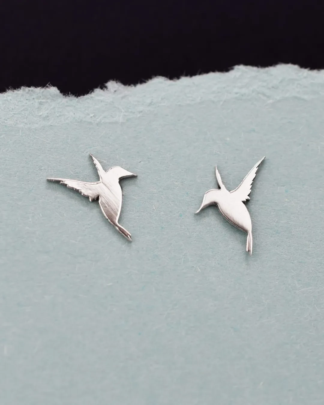 Orecchini a colibrì in oro bianco
