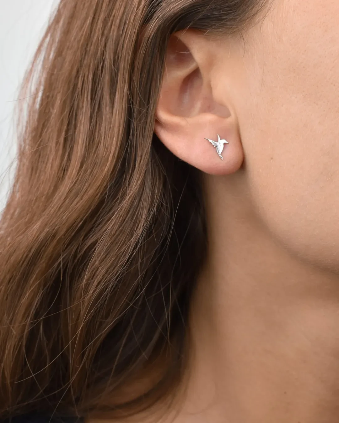 Orecchini a colibrì in oro bianco