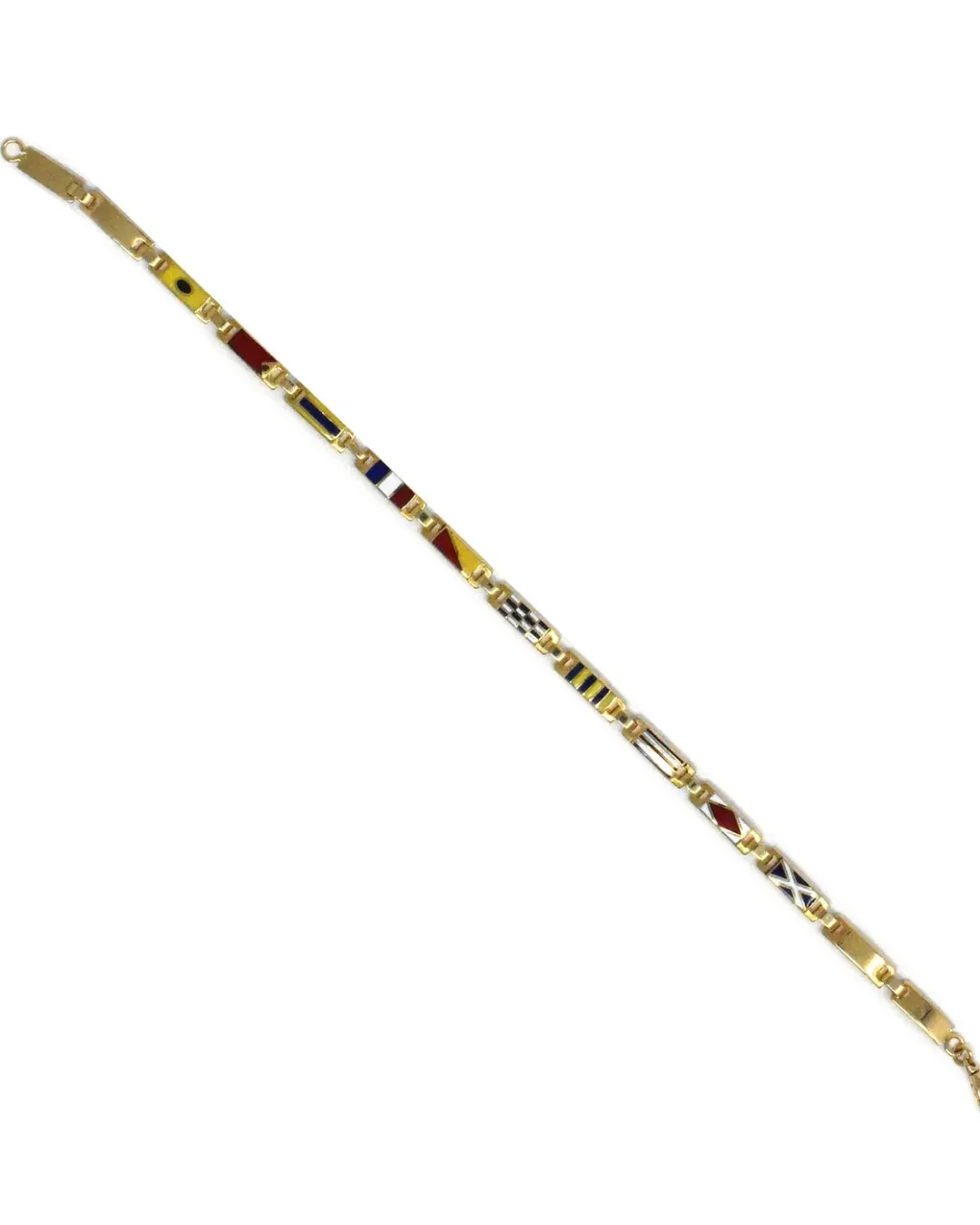 Bracciale uomo bandierine oro giallo