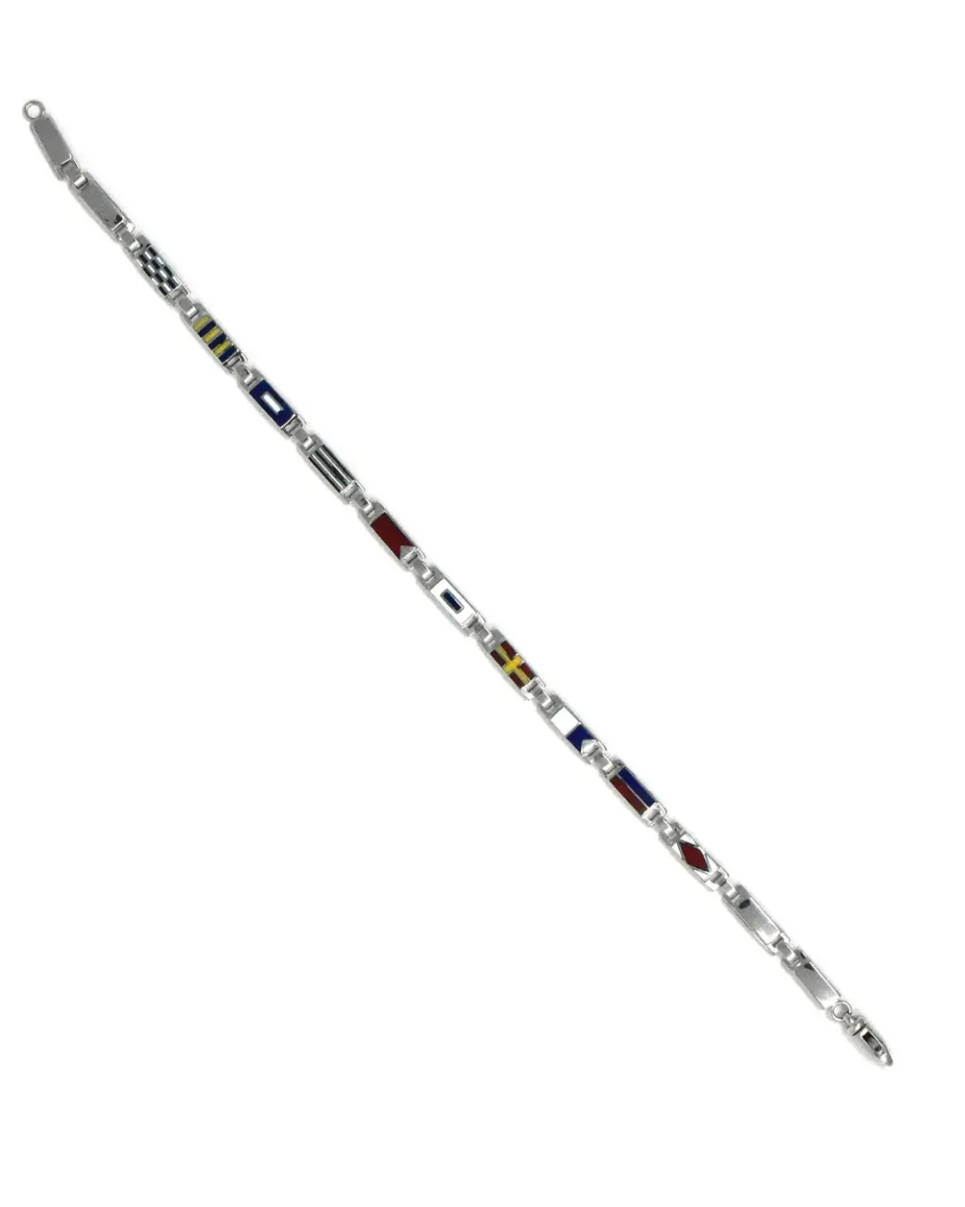 Bracciale uomo bandierine oro bianco