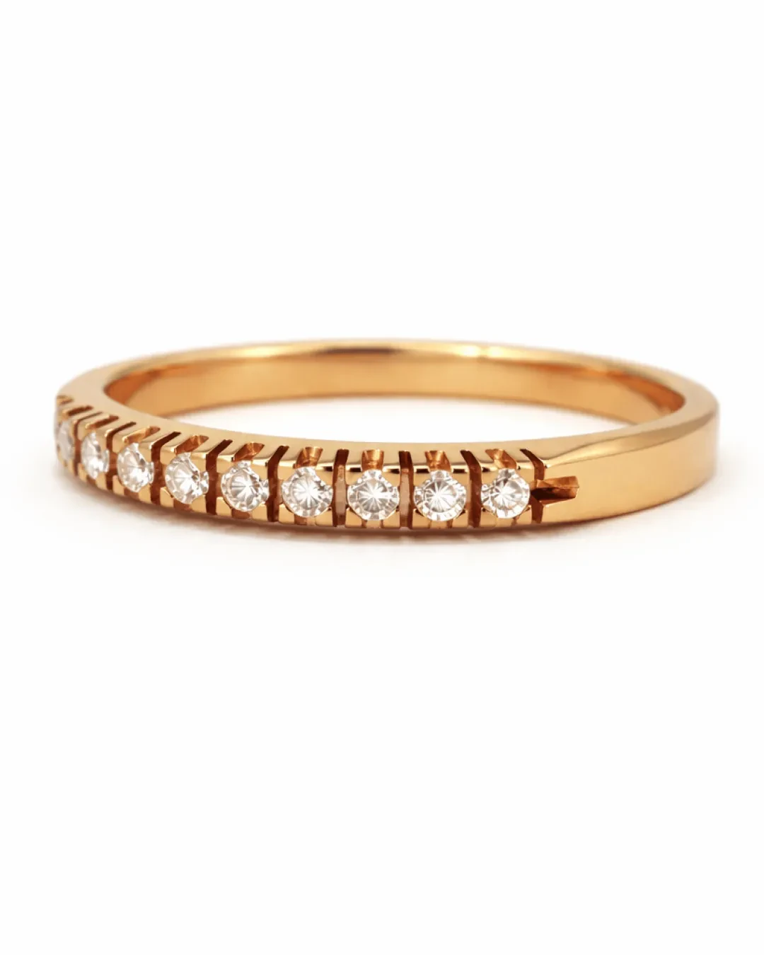 Fedina in oro rosa con brillanti