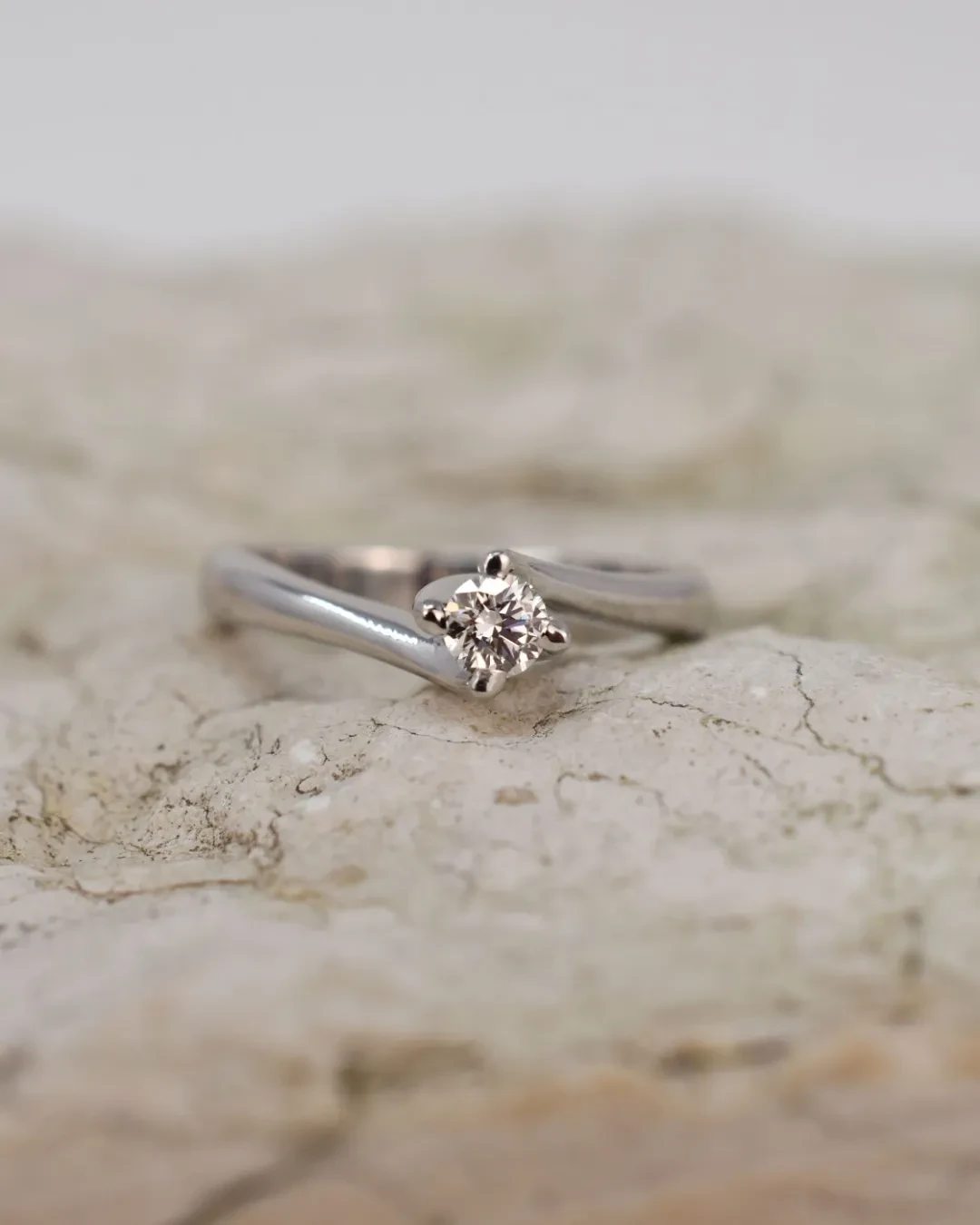 Anello solitario brillante da 0,19