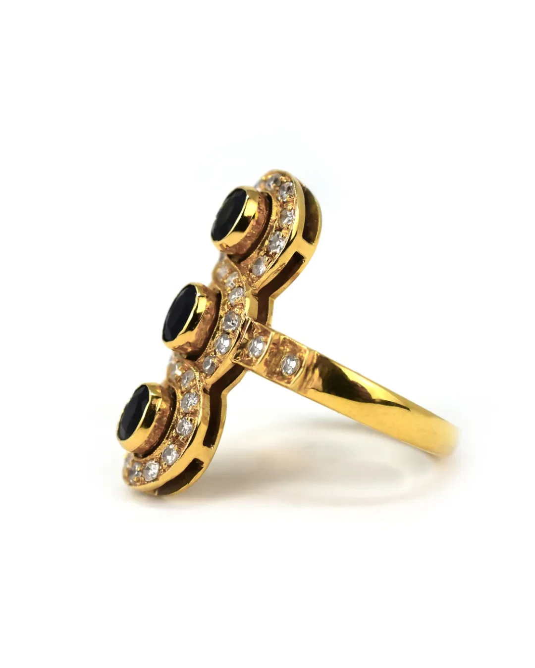 Anello vintage zaffiri e brillanti