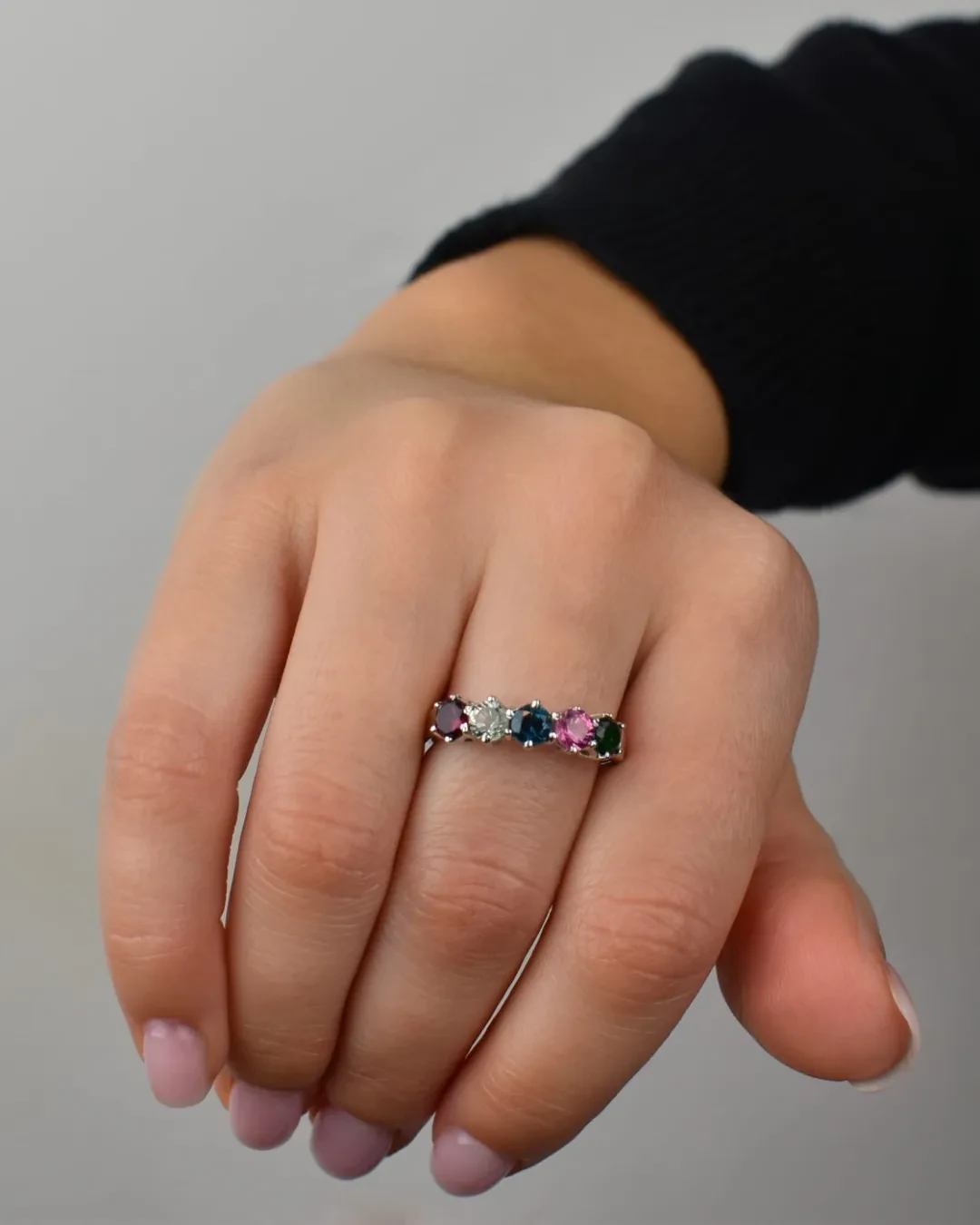 Anello con tormaline naturali
