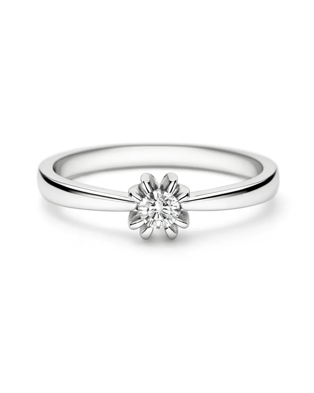 Anello solitario con brillante da 0,05 ct.