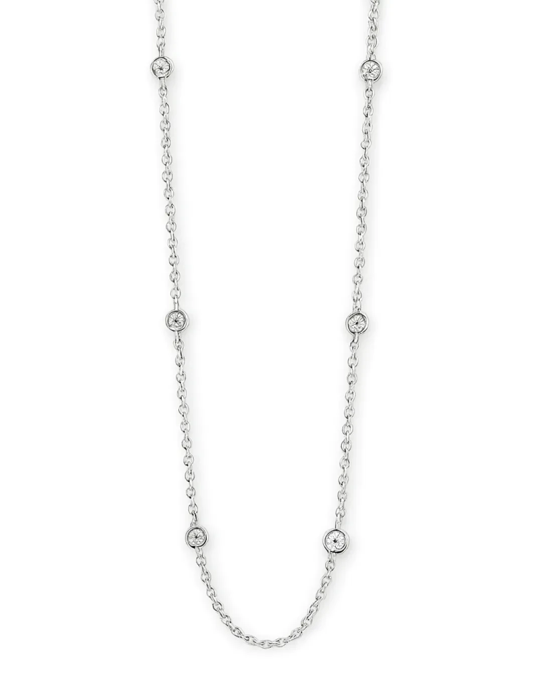 Girocollo in oro bianco con diamanti 0,19 ct. in due dimensioni