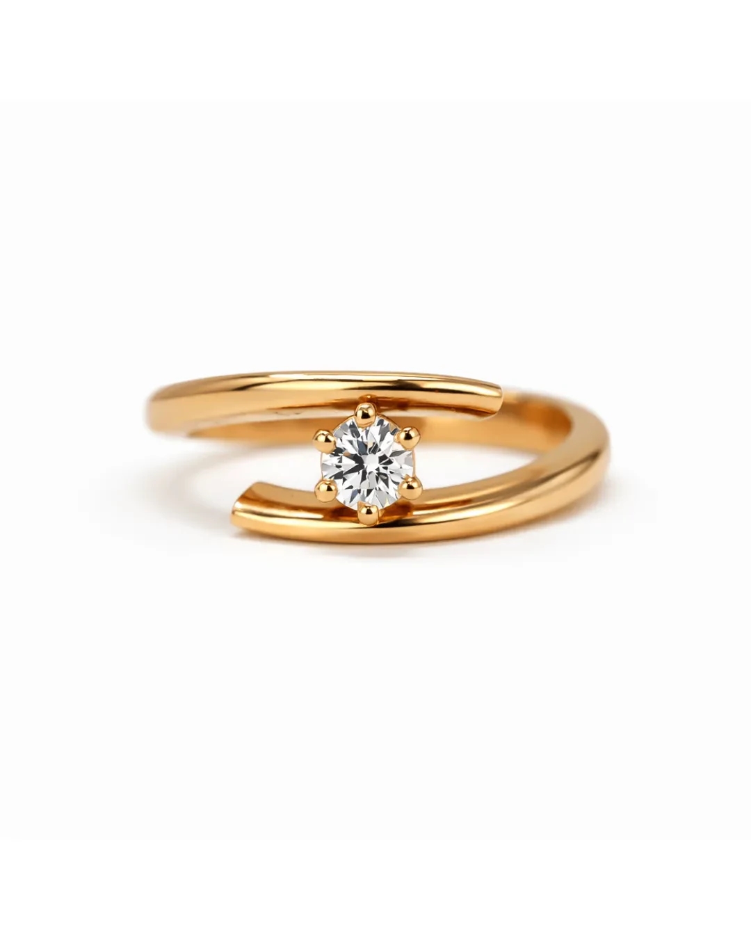 Anello in oro rosso con diamante taglio brillante