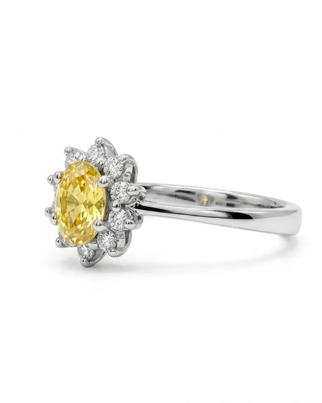 Anello a cestino con diamante giallo Lab Grown