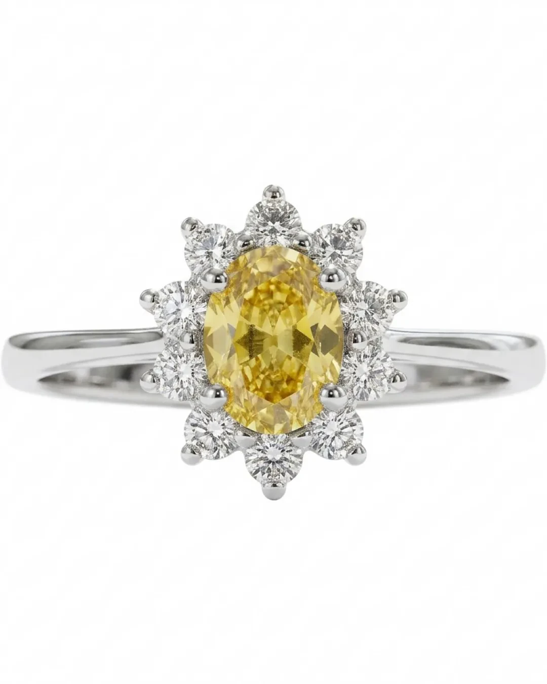 Anello a cestino con diamante giallo Lab Grown
