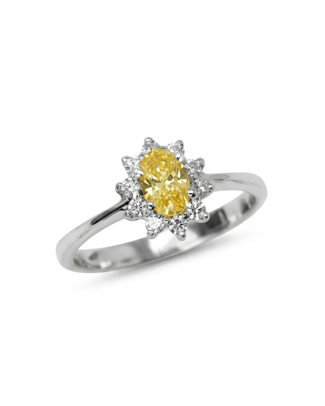 Anello a cestino con diamante giallo Lab Grown