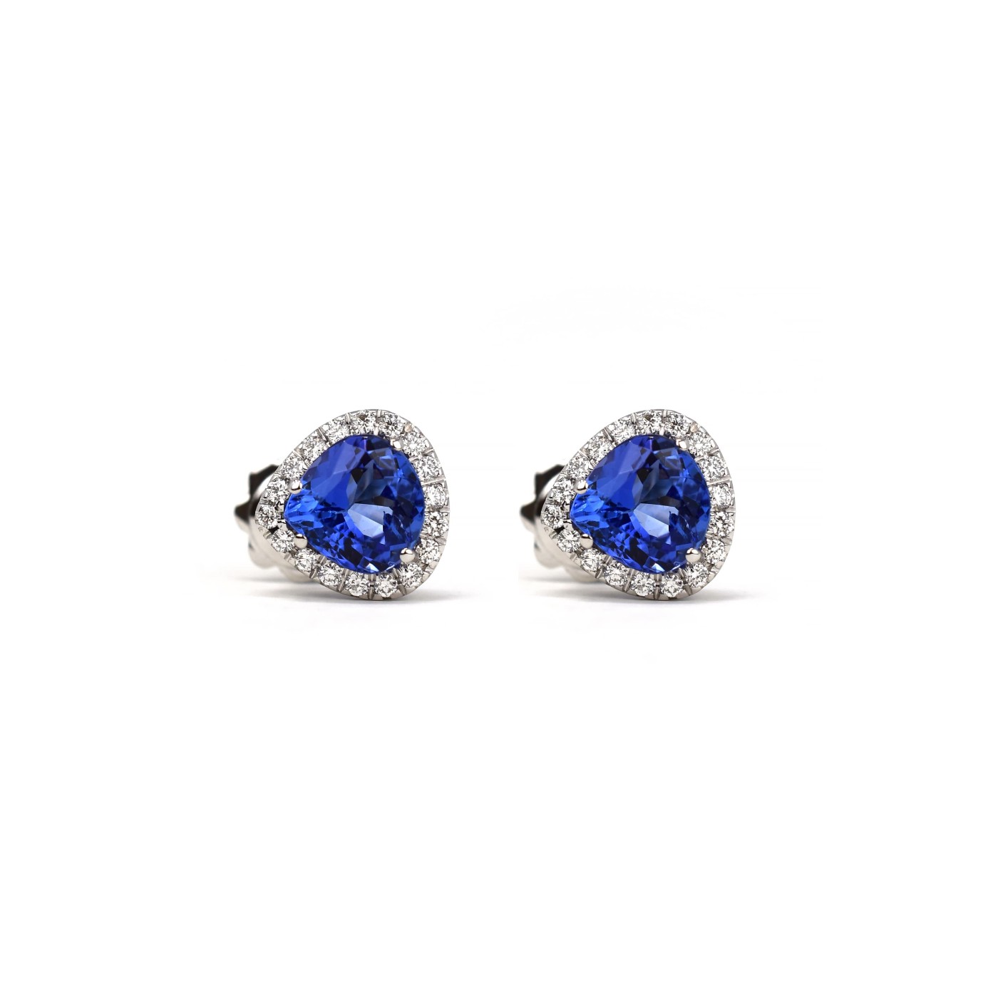 Orecchini con tanzanite da 2,69 ct e brillanti in oro bianco