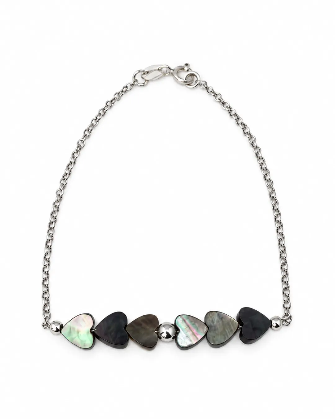Bracciale in argento con cuori