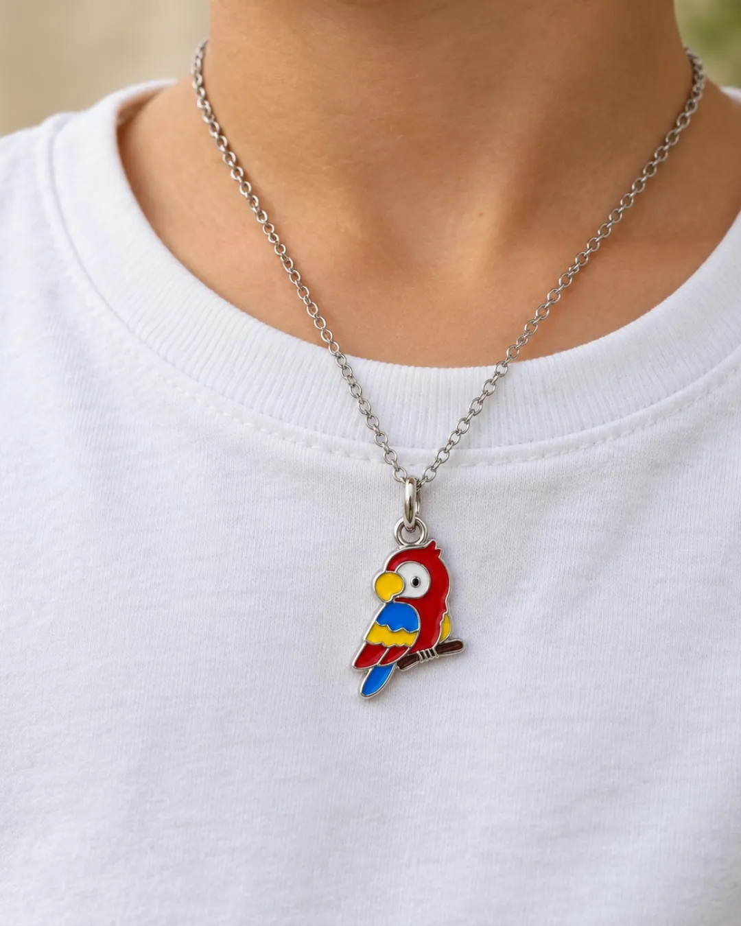 Collana bambini pappagallo in argento