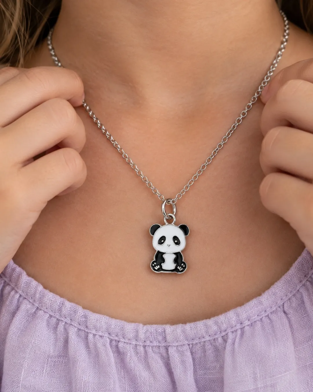 Collana bambina panda in argento sterling 925