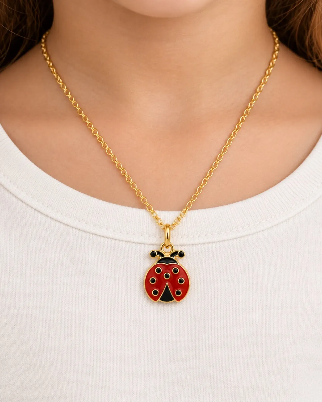 Collana bambini coccinella in argento