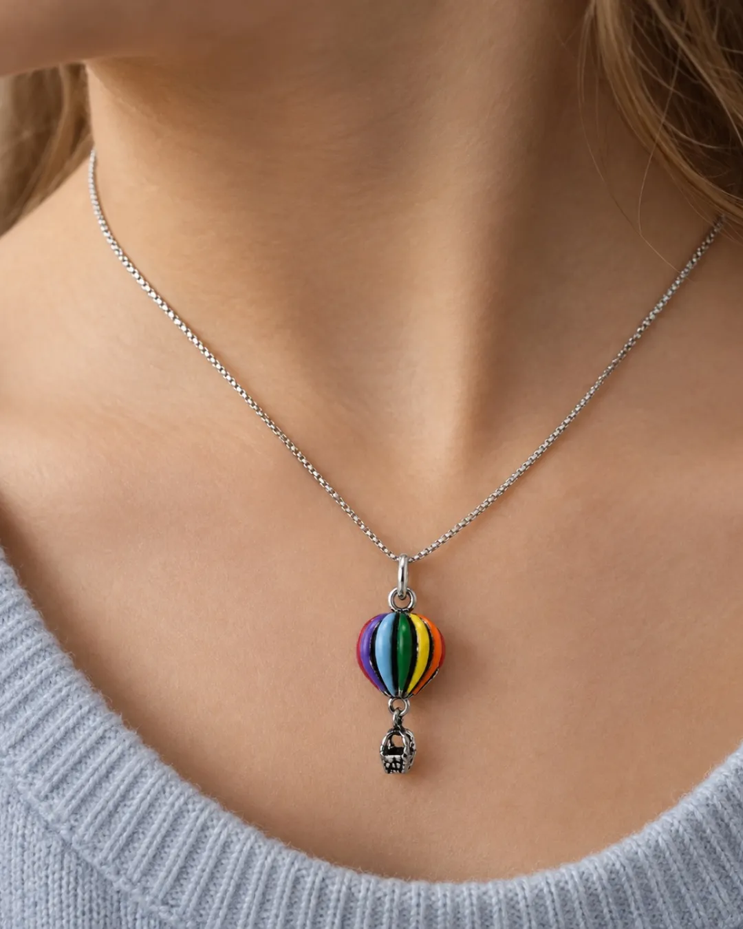 Collana mongolfiera in argento