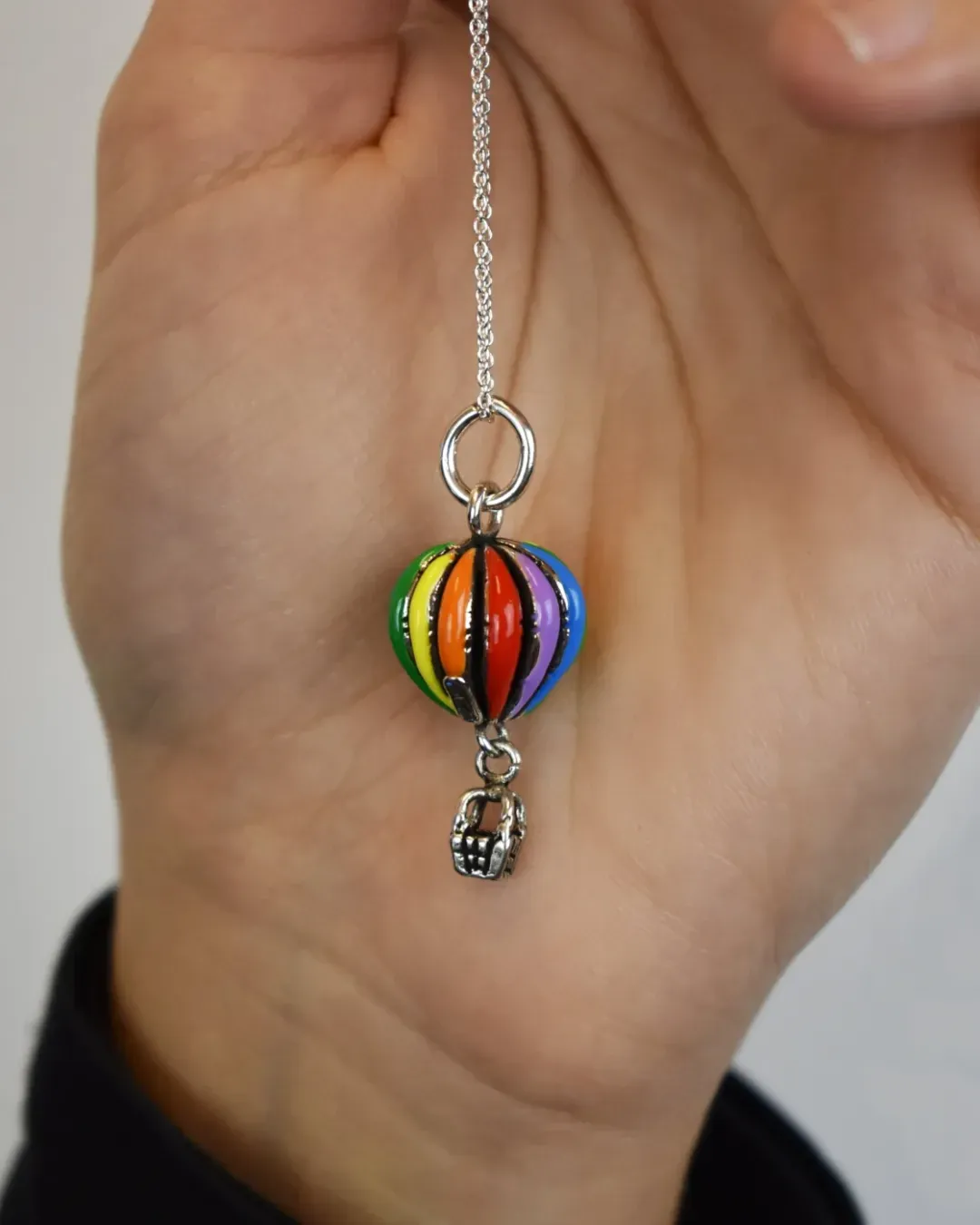 Collana pendente mongolfiera argento 925