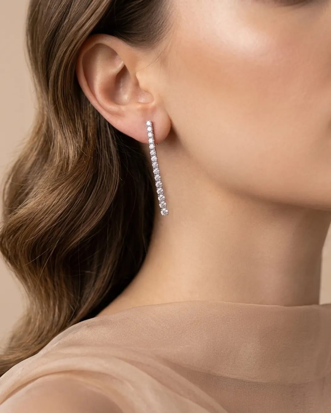 Orecchini fiammifero con brillanti 0,62 ct