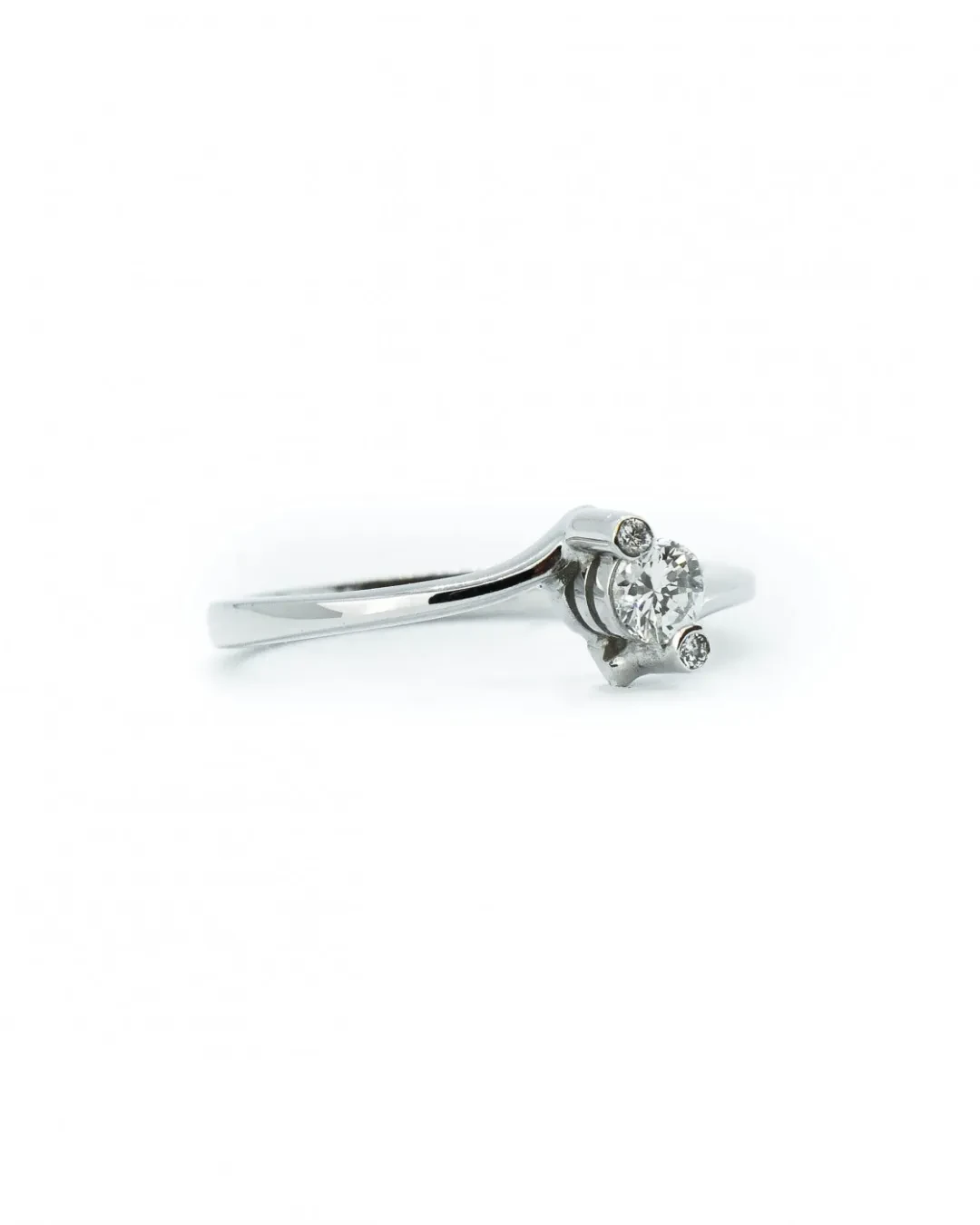 Anello solitario fantasia di billanti da 0,20 ct