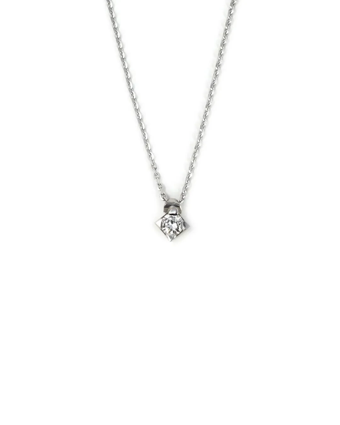 Collana punto luce con brillante da 0,12 ct