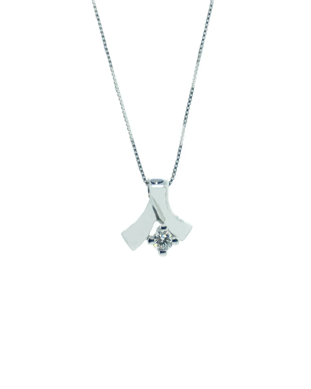 Ciondolo punto luce a fantasia con brillante 0,15 ct