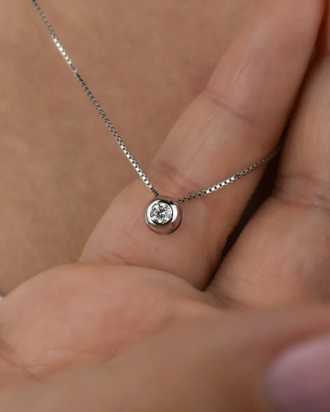Collana punto luce a cipollina brillante da 0,12 ct