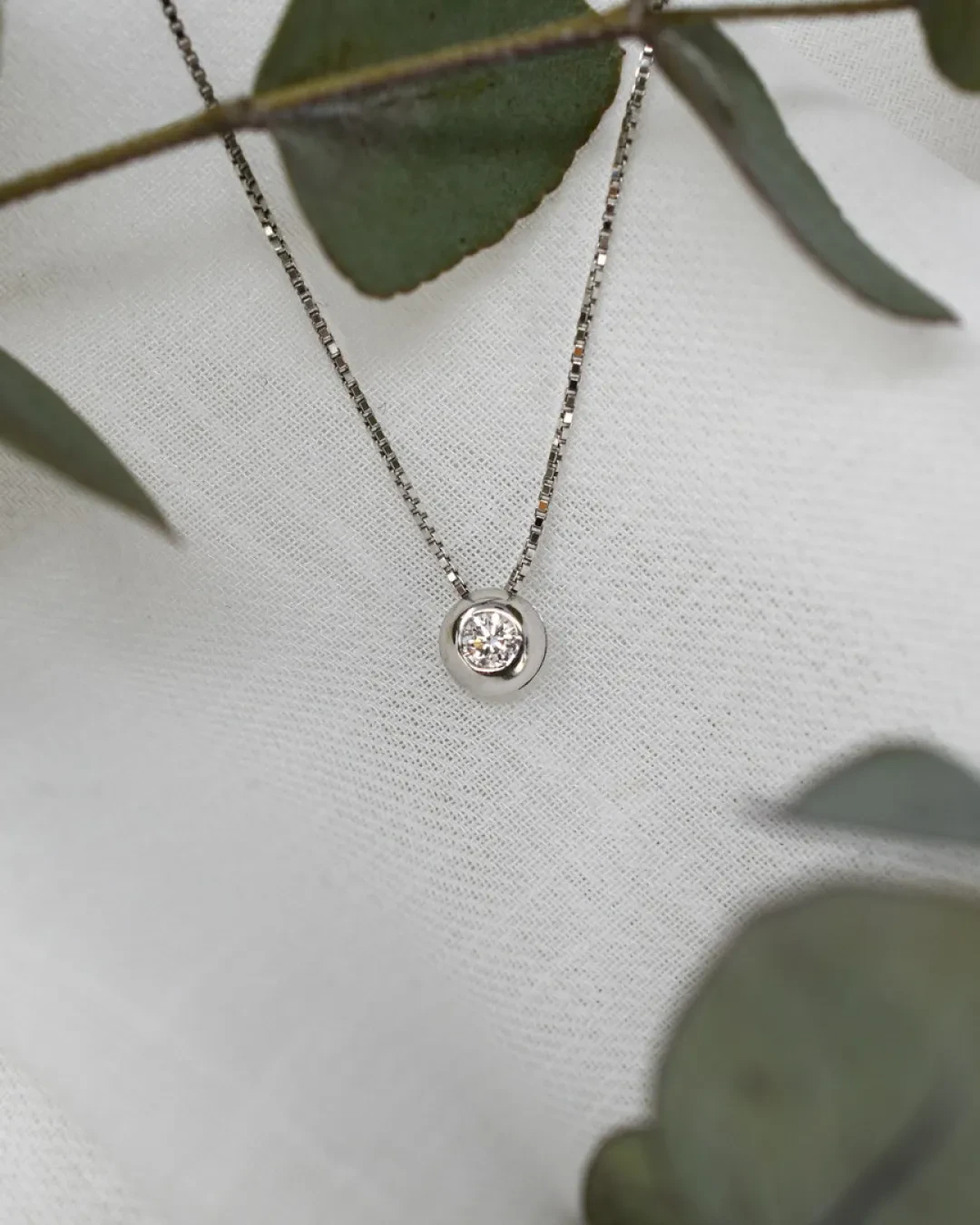 Collana punto luce a cipollina brillante da 0,12 ct