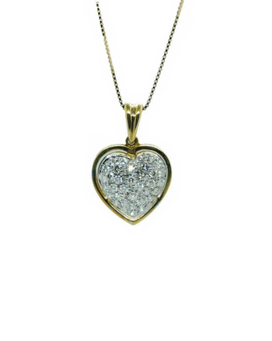 Ciondolo a cuore con pavè di brillanti