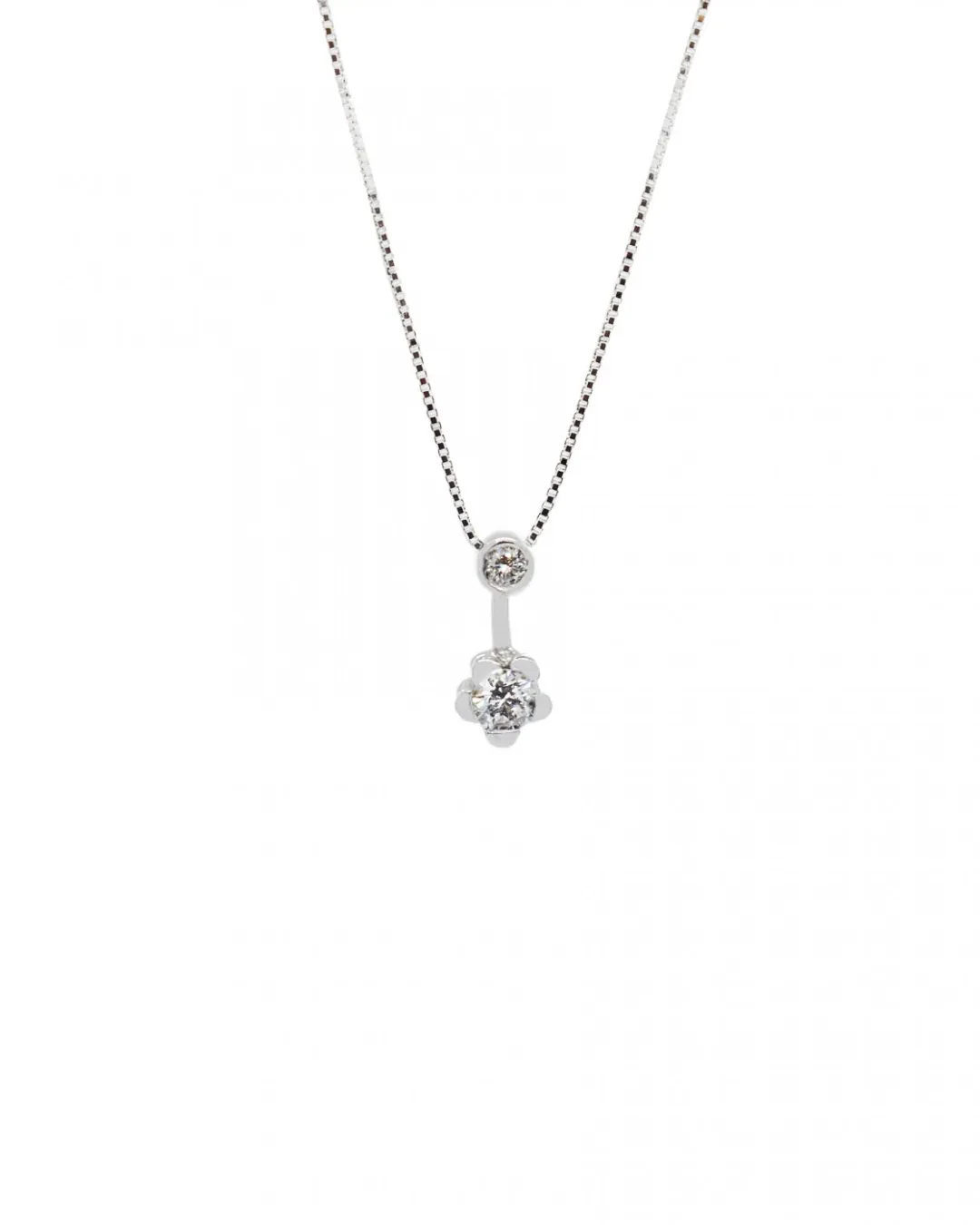 Ciondolo doppio punto luce 0,16 ct