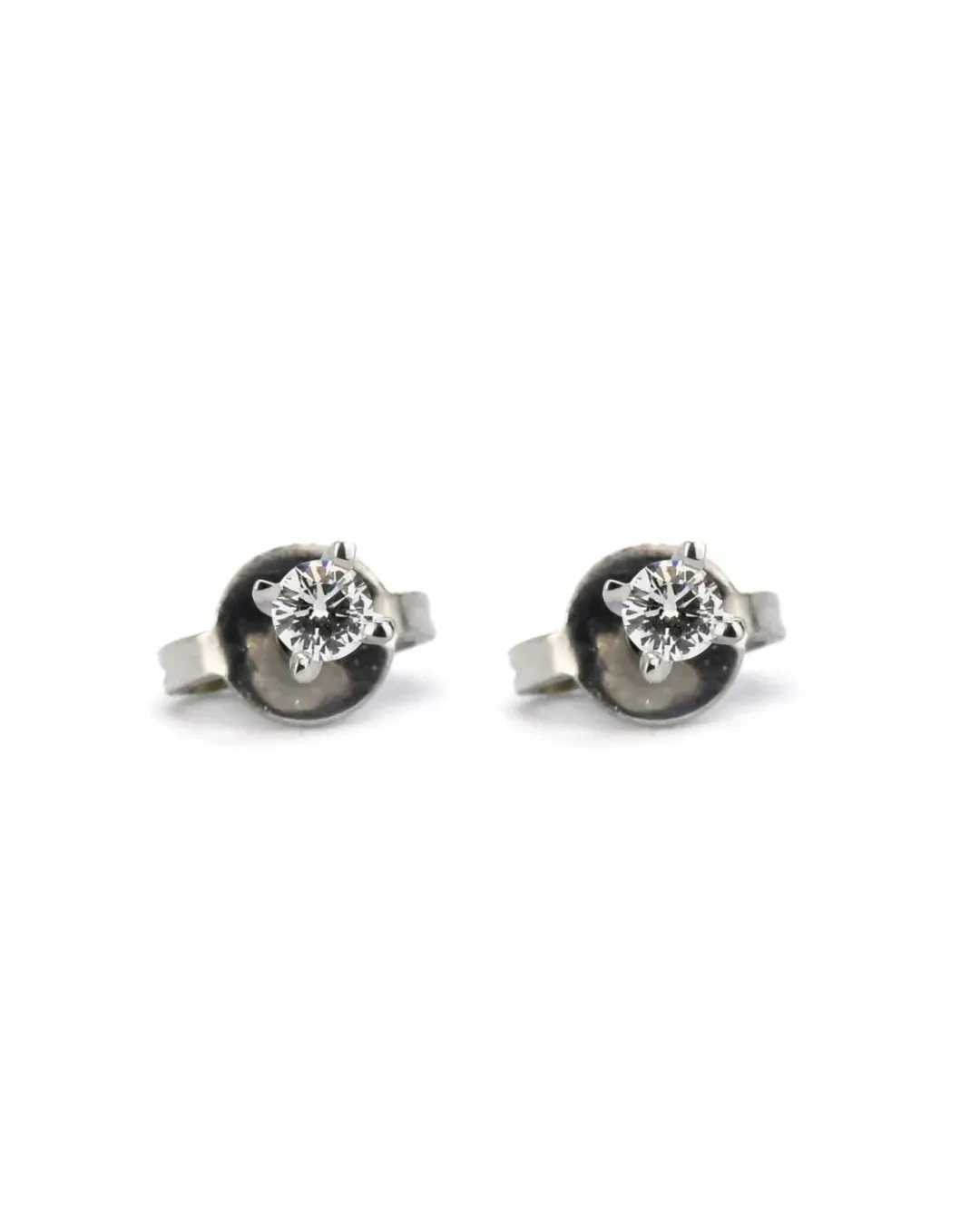 Orecchini punti luce brillanti 0,18 ct e montatura tonda