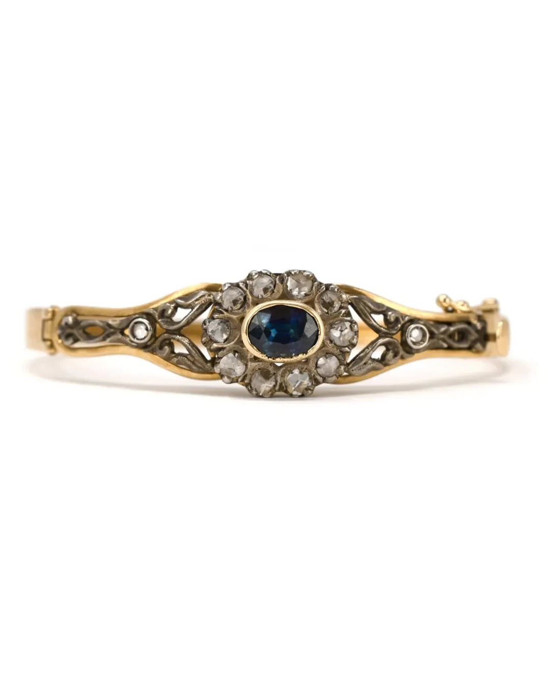 Bracciale vintage zaffiro blu e brillanti