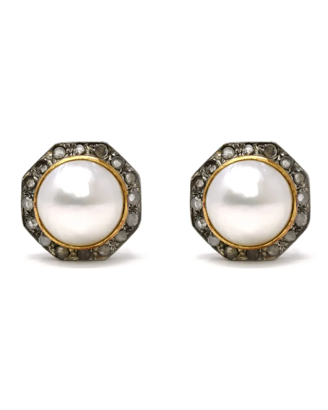 Orecchini con perle Mabet e rose di diamante