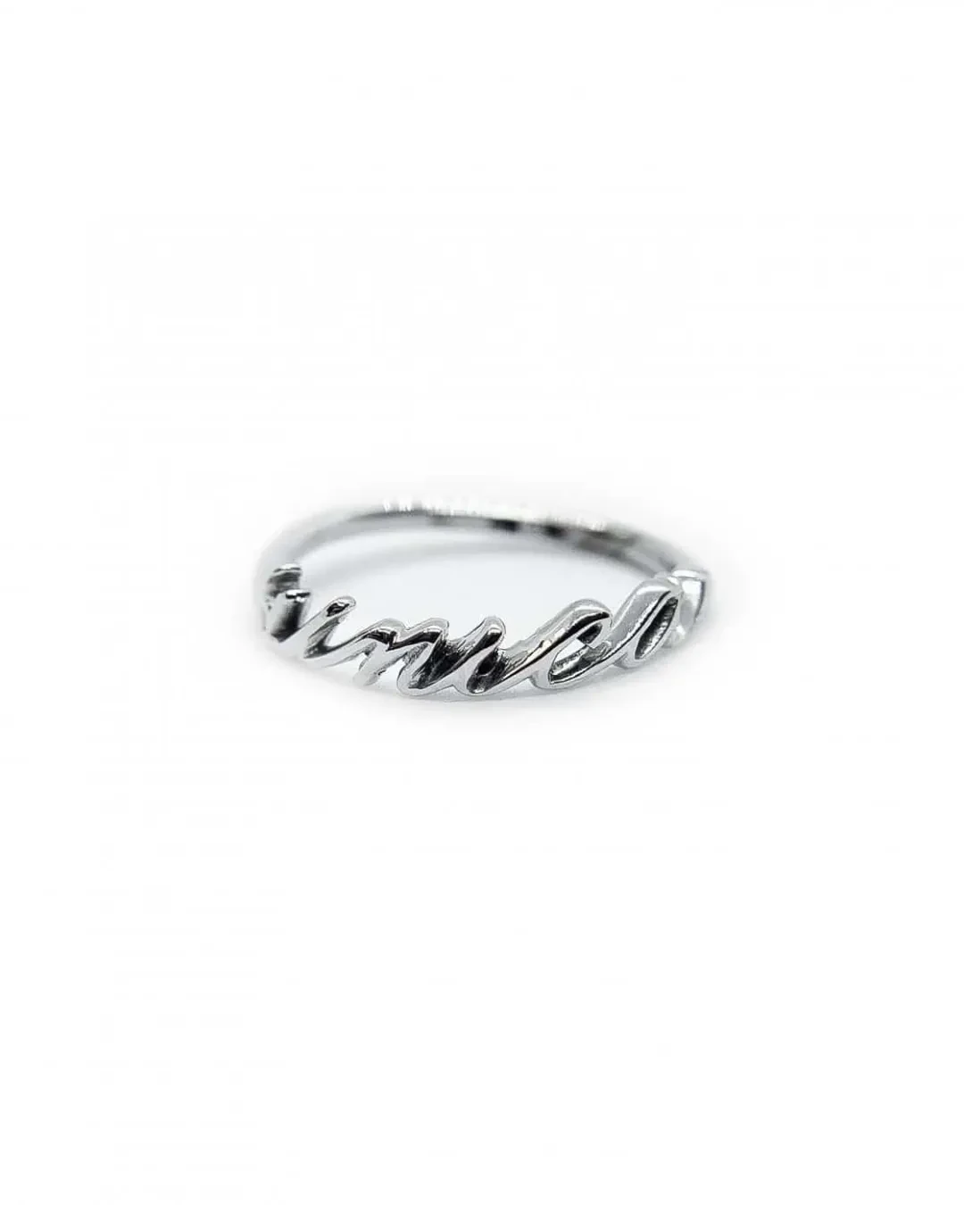 Anello in argento 925 scritta calligrafica