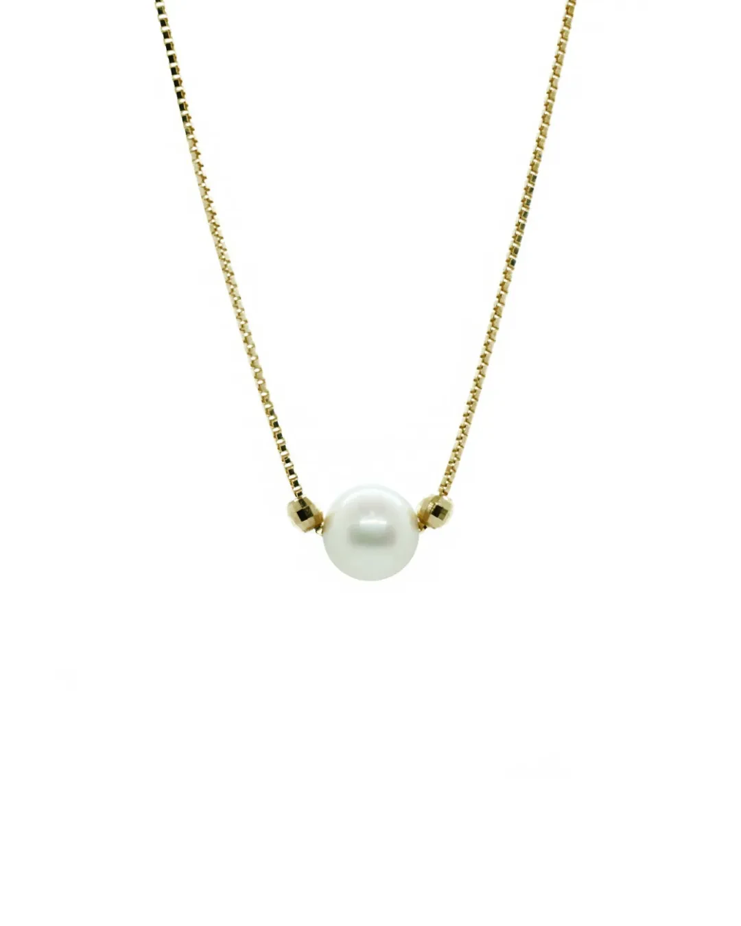 Collana in oro giallo e perla di acqua dolce
