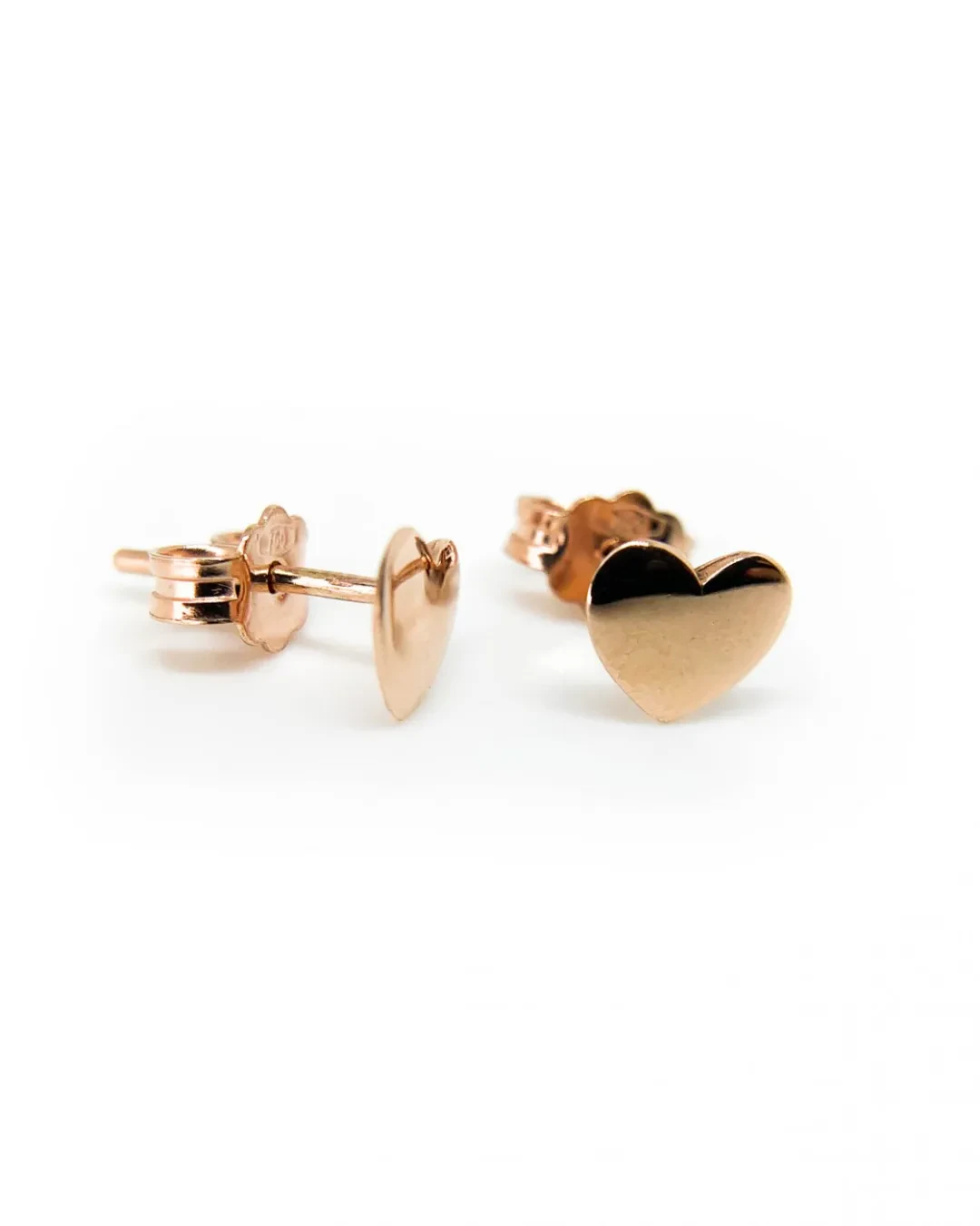 Orecchini cuore a lobo in oro rosa 18kt