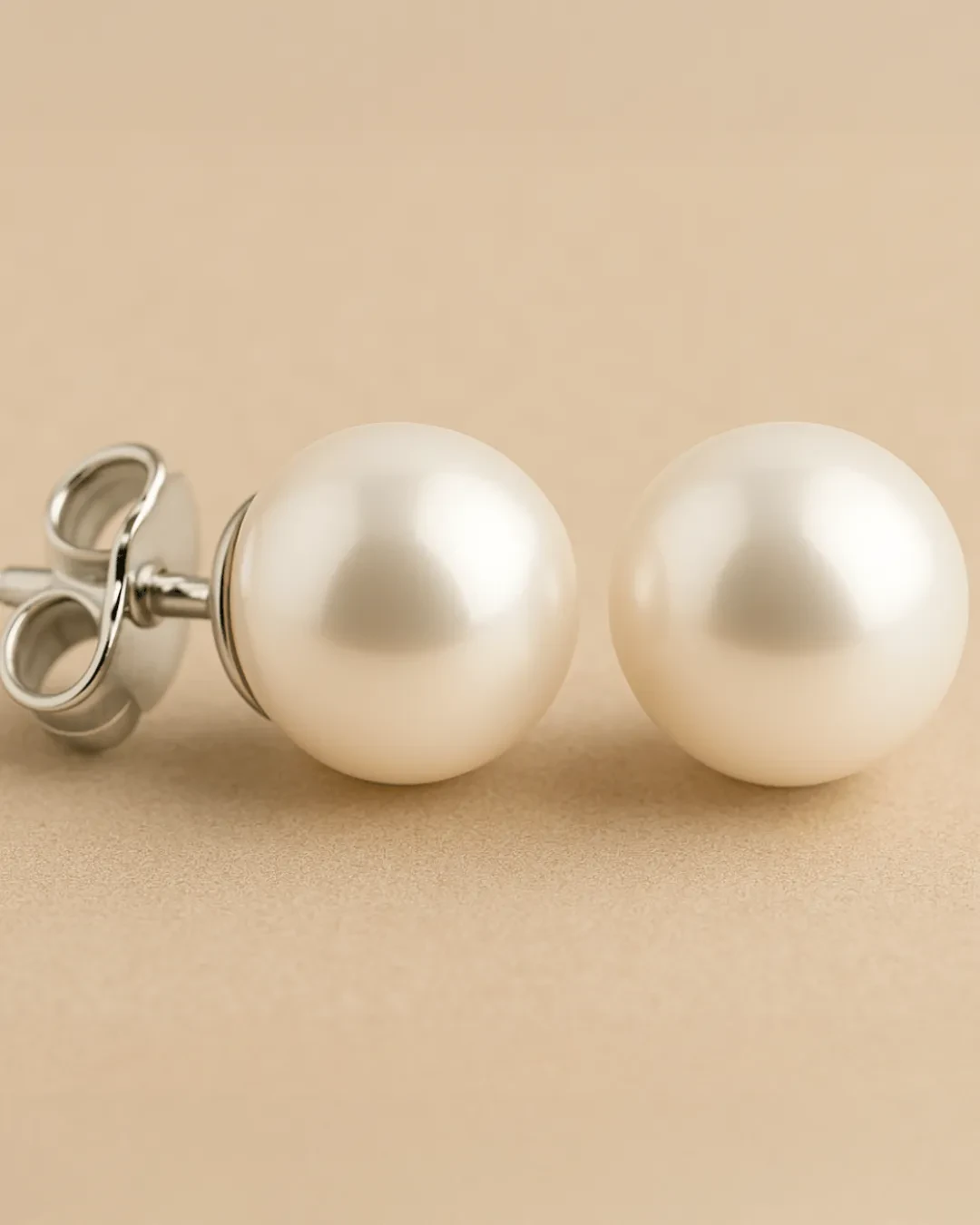 Orecchini di perle con montatura in oro bianco