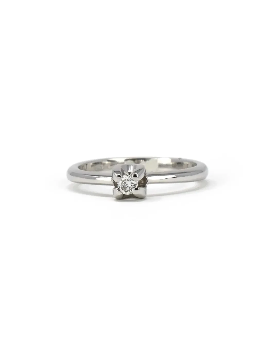 Anello solitario brillante da 0,08 ct