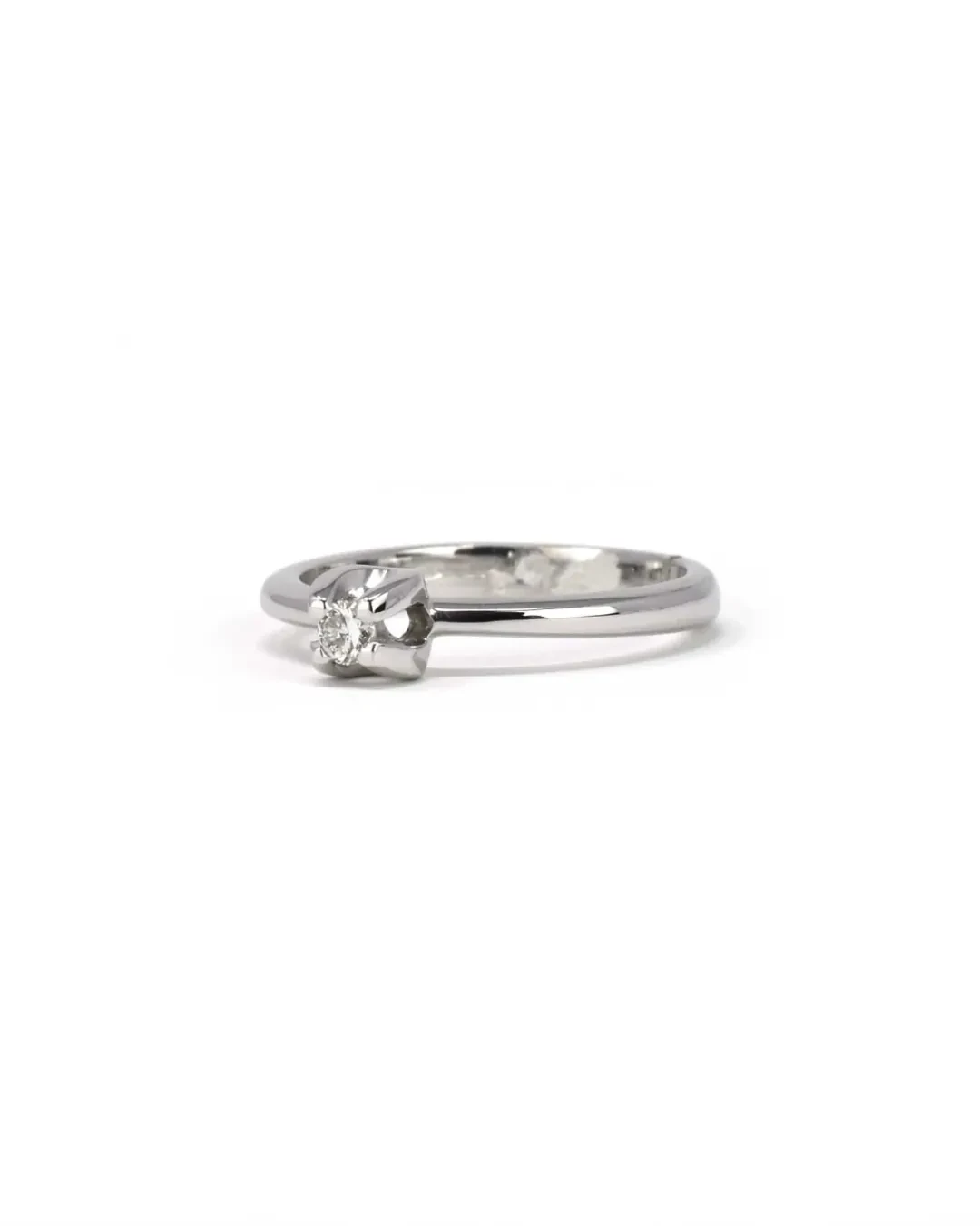 Anello solitario brillante da 0,08 ct