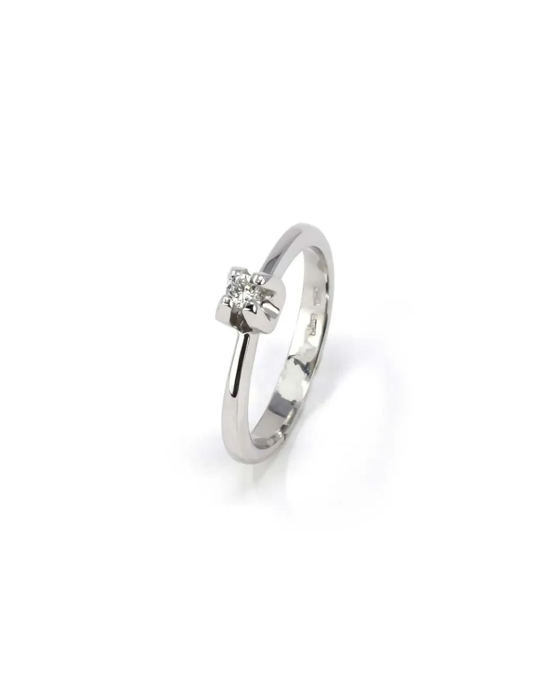 Anello solitario brillante da 0,08 ct