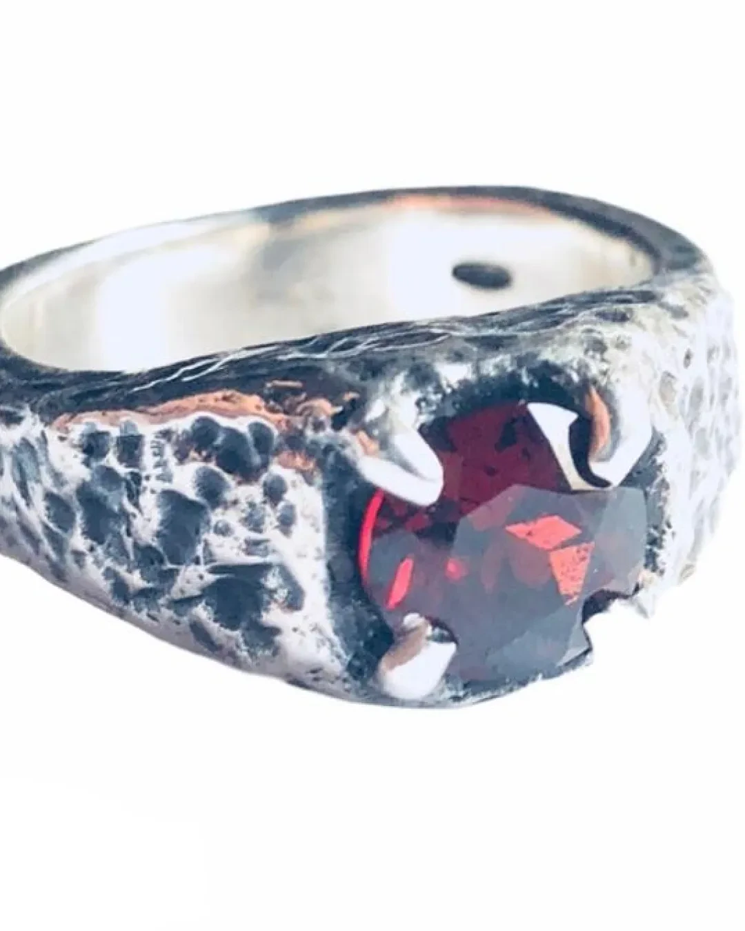 Gothic Dragon Ring - Garnet